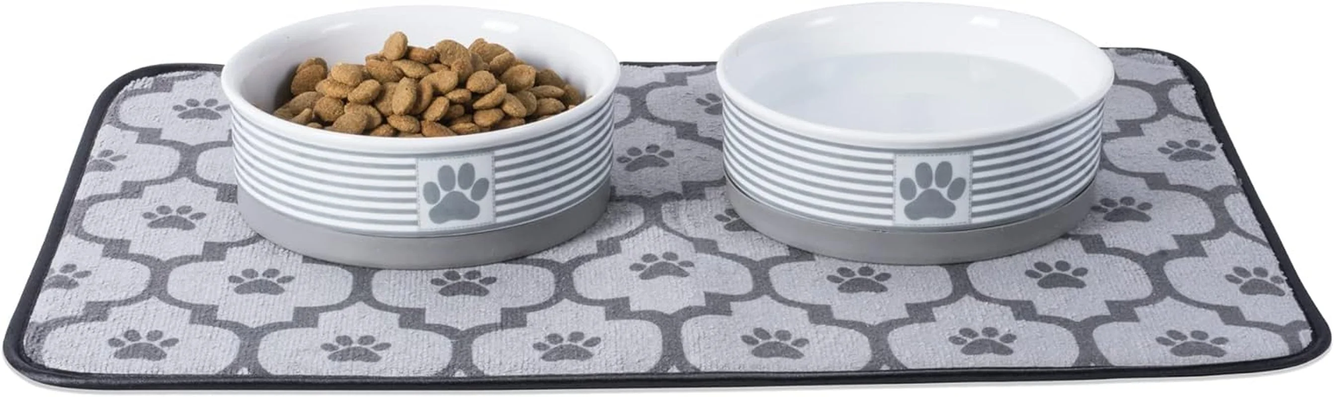 Paw & Patch Ceramic Pet Collection, Medium Set, 6X2", Gray, 2 Piece - Image 2