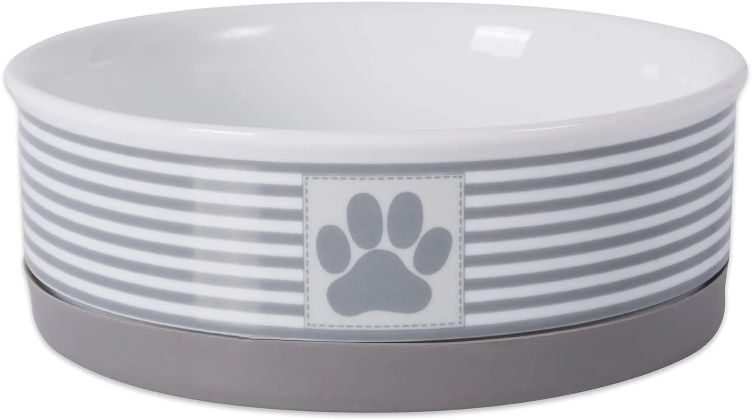 Paw & Patch Ceramic Pet Collection, Medium Set, 6X2", Gray, 2 Piece - Image 3