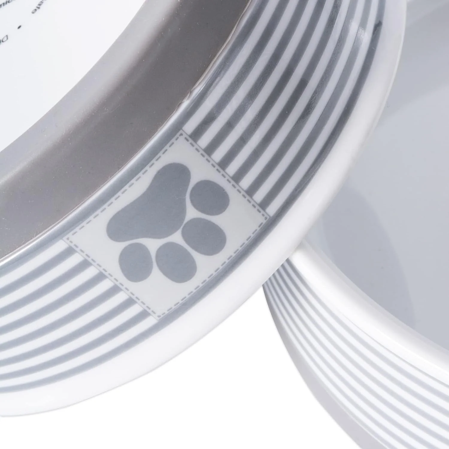 Paw & Patch Ceramic Pet Collection, Medium Set, 6X2", Gray, 2 Piece - Image 4