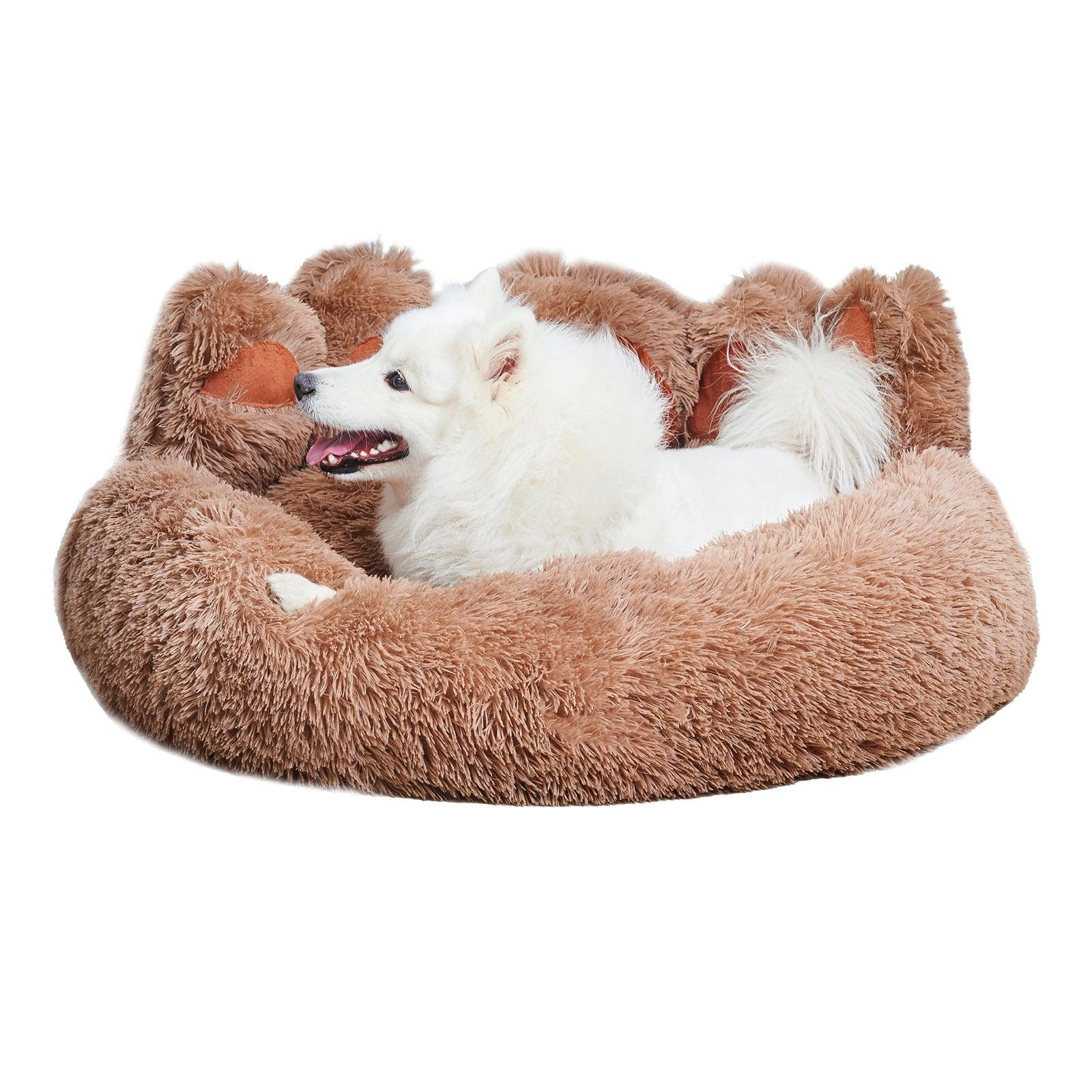 Paw Shape Cozy Plush  Dog Bed - Image 3