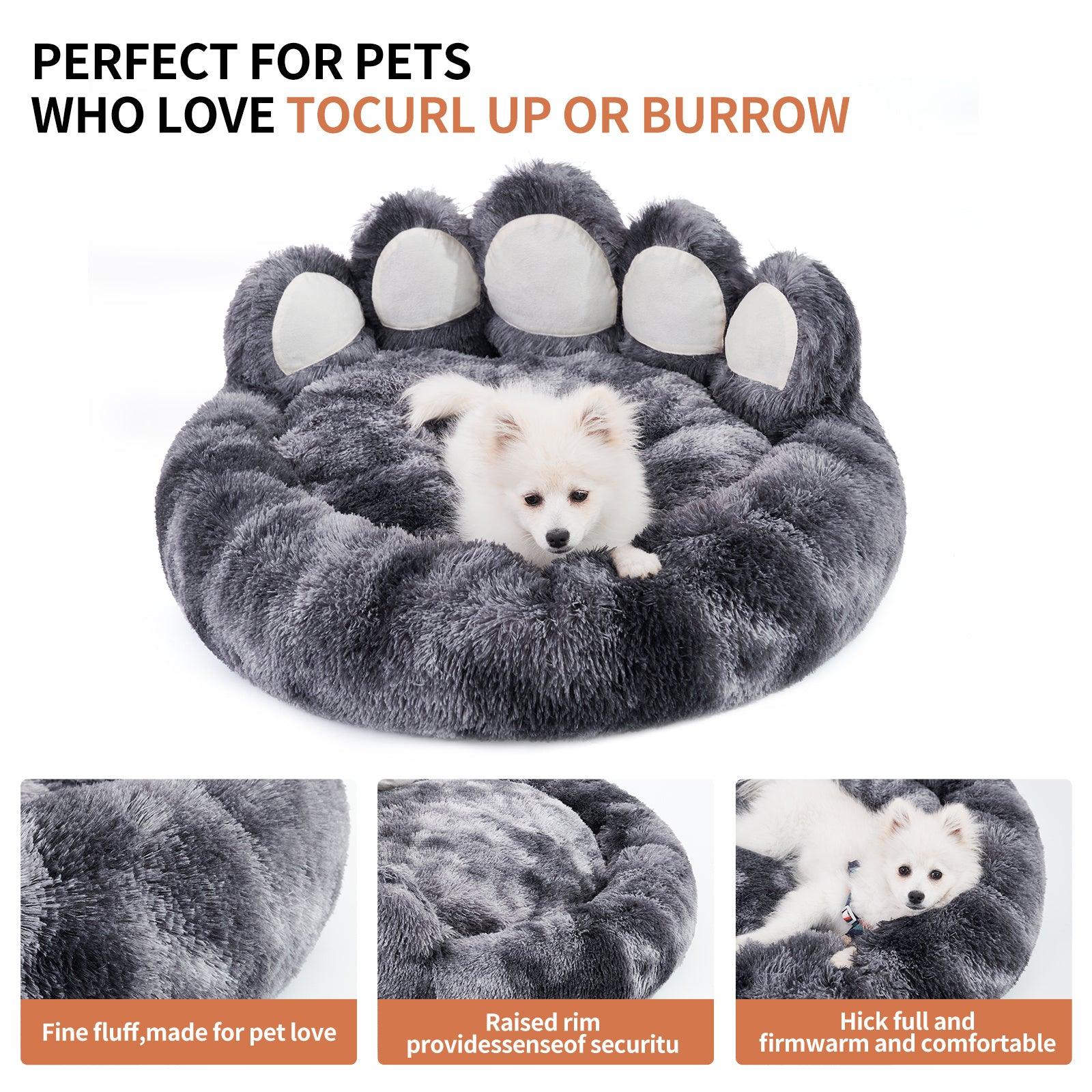 Paw Shape Cozy Plush  Dog Bed - Image 9