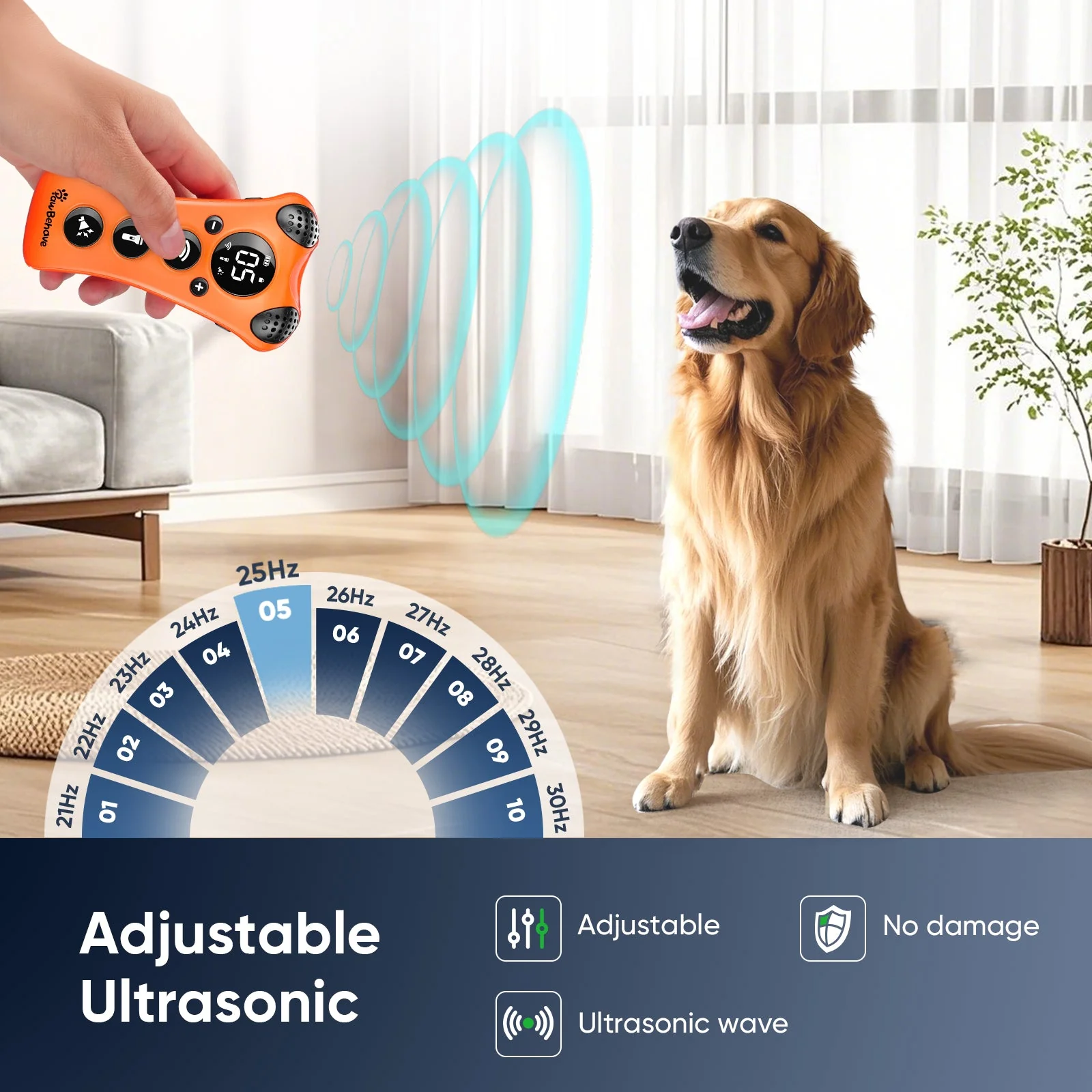 PawBehave Adjustable Ultrasonic Dog Trainer – World's First Variable Frequency Pet Behavior Corrector - Image 2
