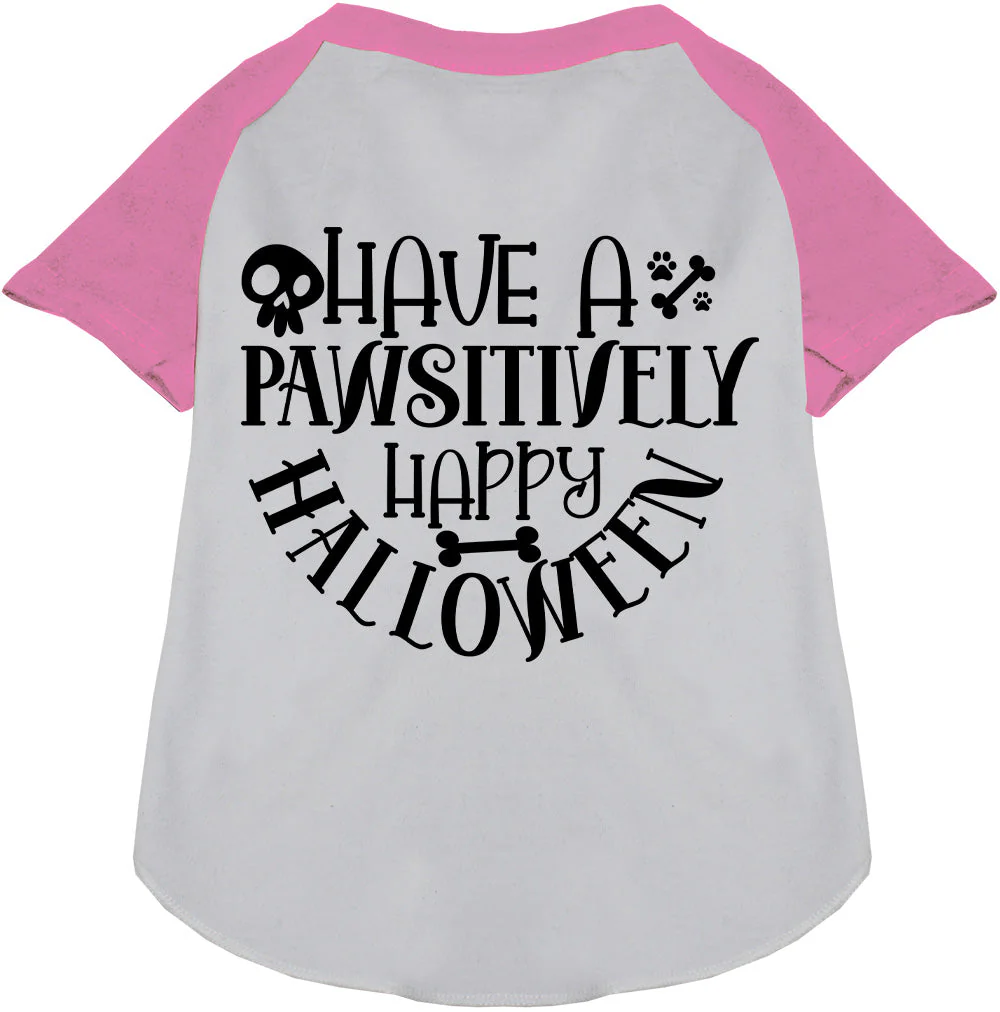 Pawsitively Happy Halloween Pet Raglan Shirt - Image 6