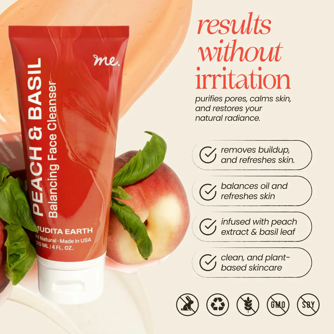 Peach & Basil Balancing Face Cleanser - Image 3