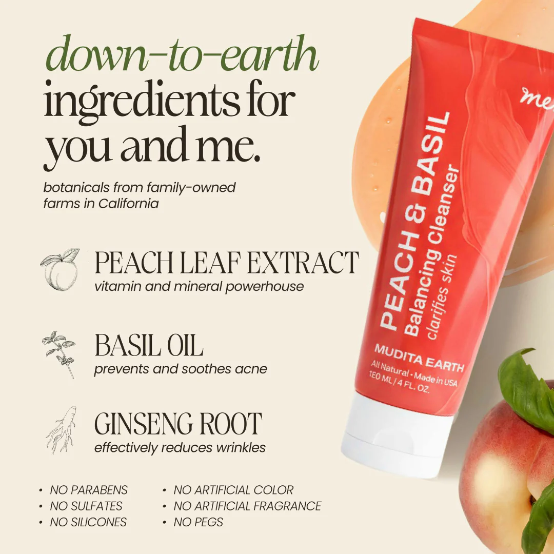 Peach & Basil Balancing Face Cleanser - Image 4
