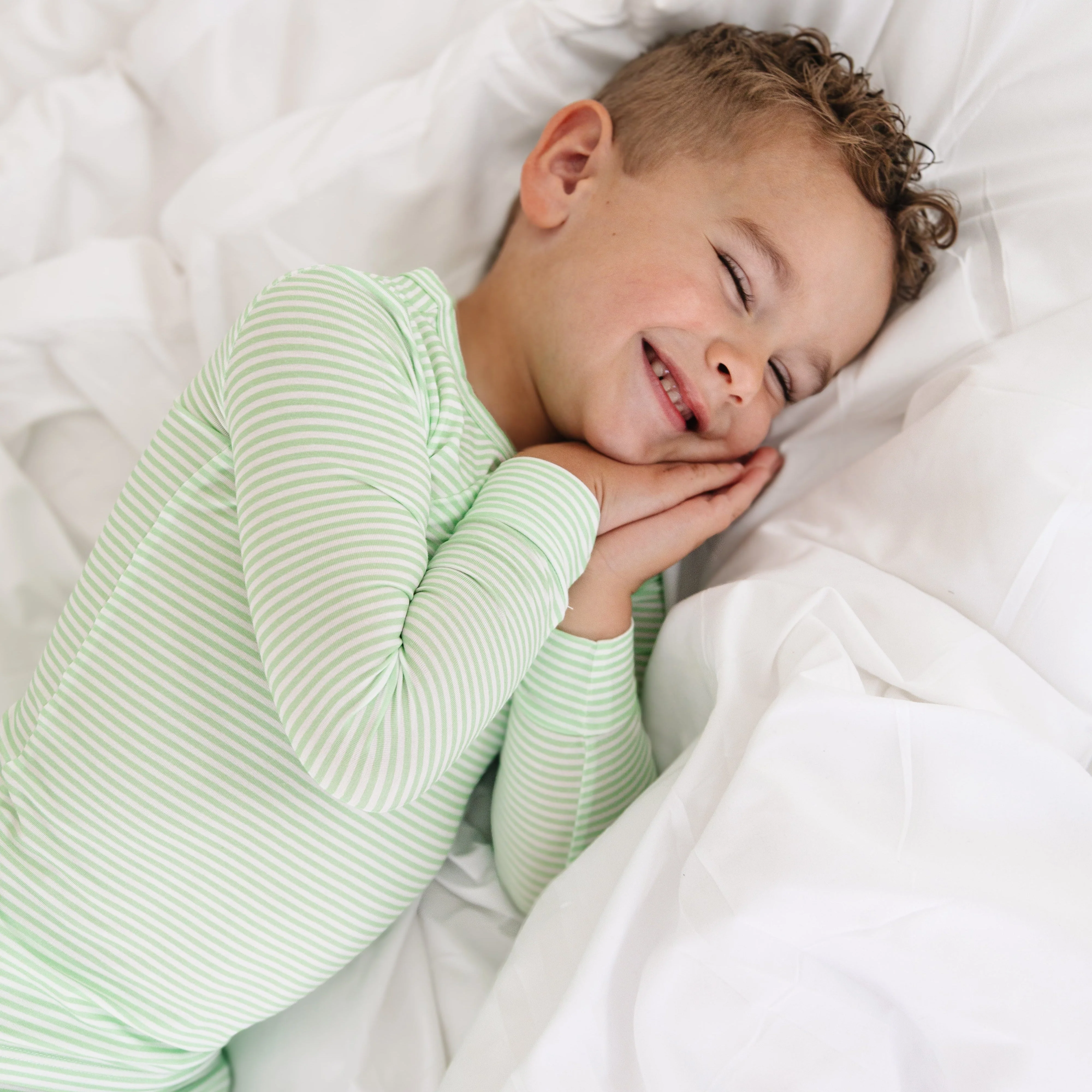 Pear Stripe Bamboo Toddler Pajama Set - Image 2
