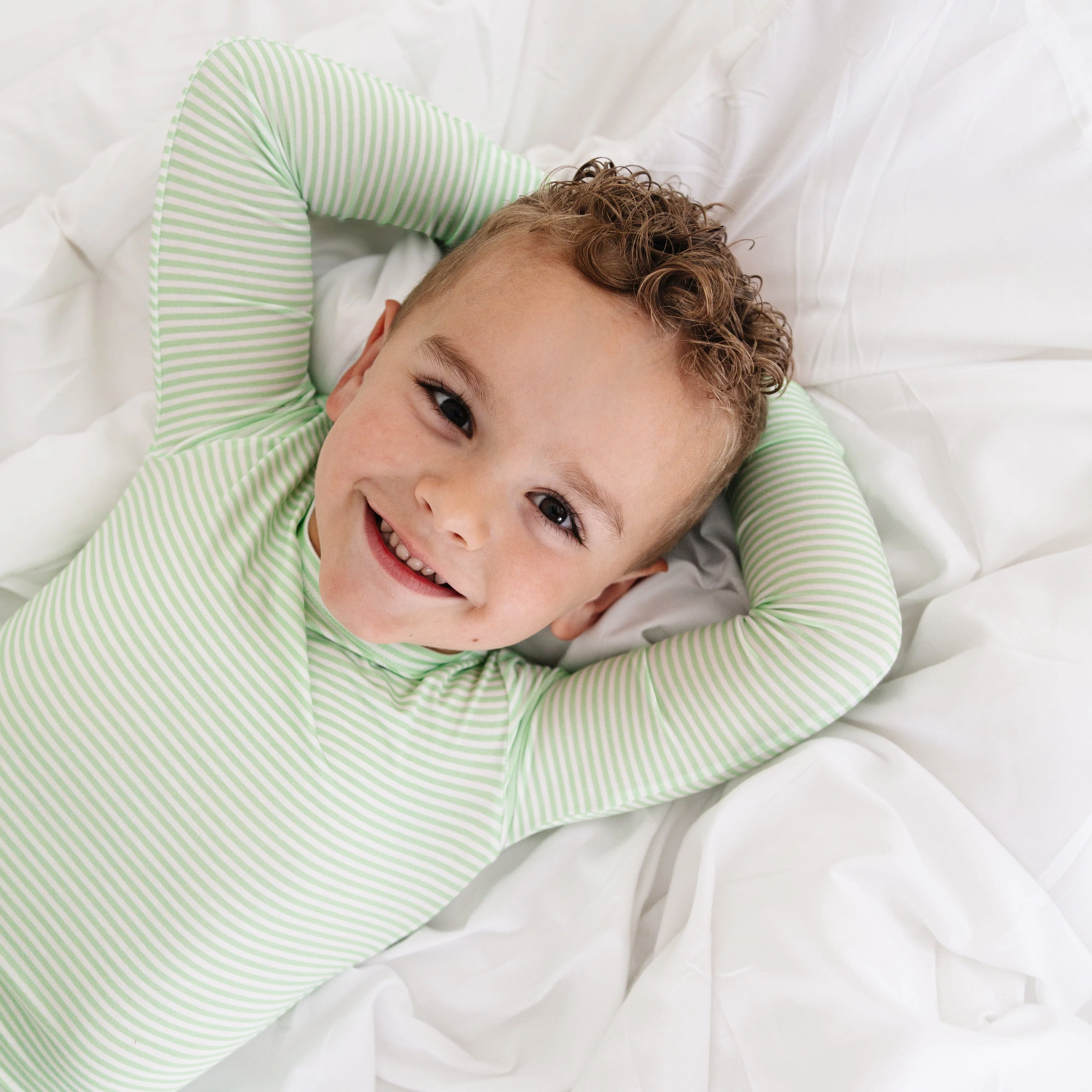 Pear Stripe Bamboo Toddler Pajama Set - Image 4