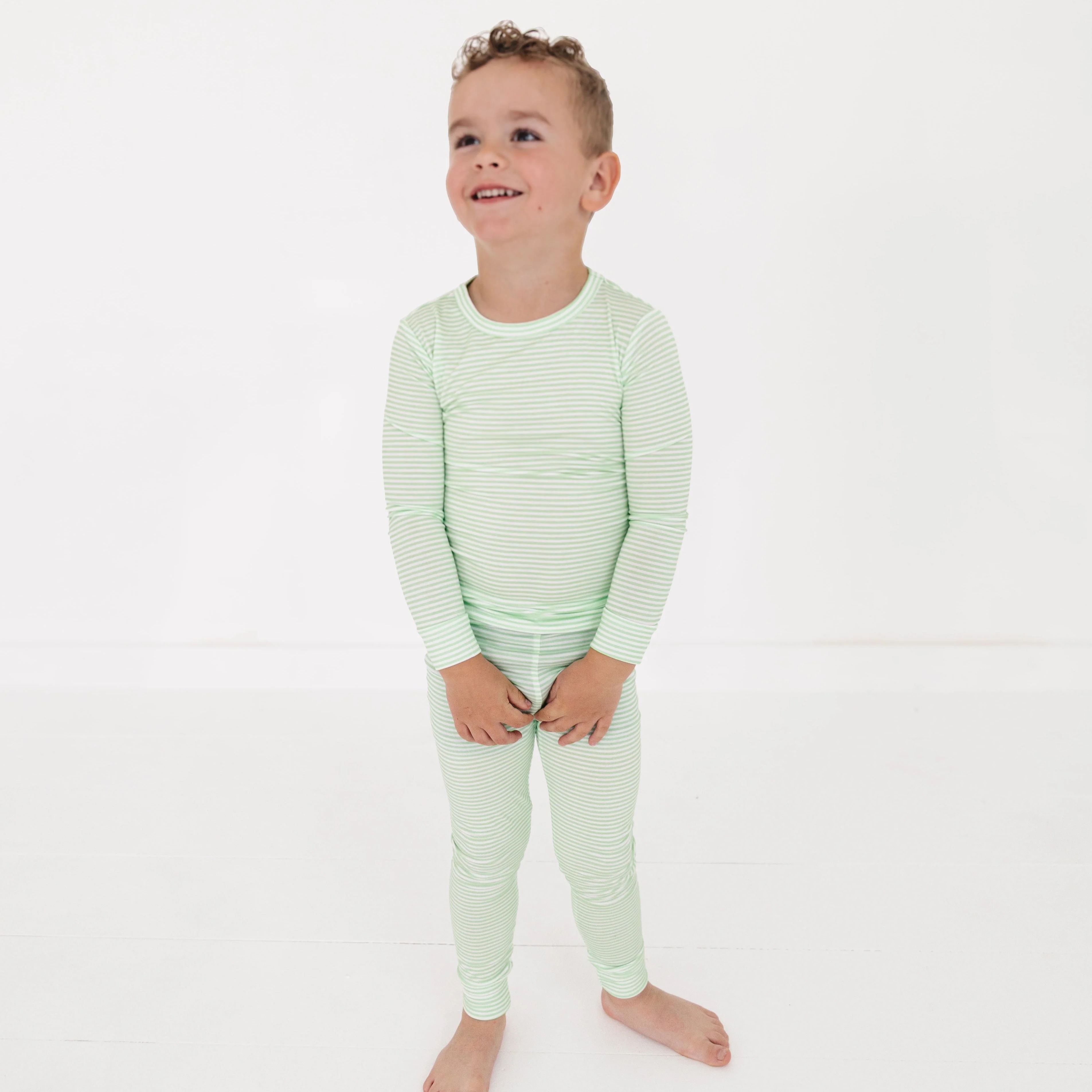 Pear Stripe Bamboo Toddler Pajama Set - Image 5
