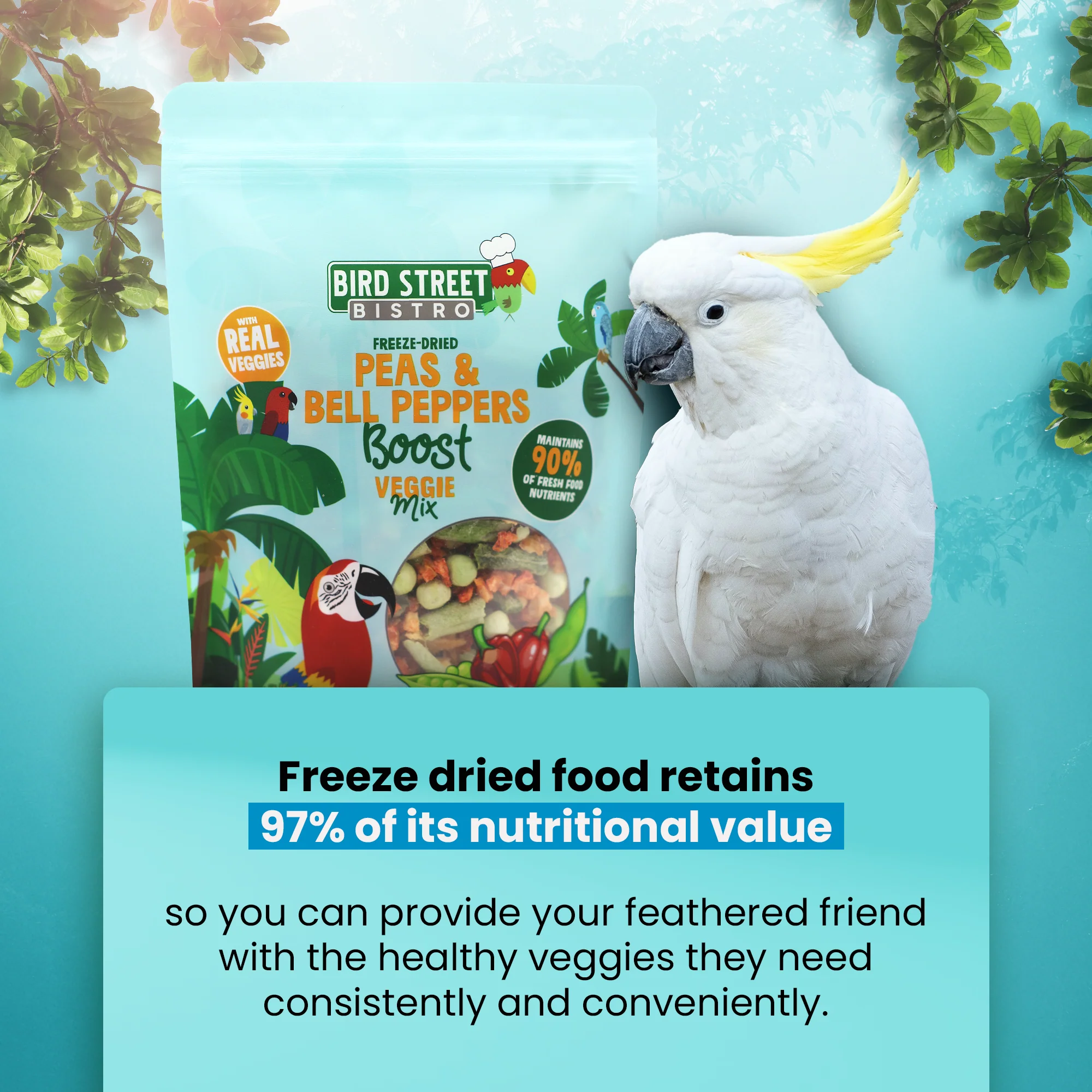 Peas & Bell Peppers Boost - Parrot Veggies Mix - Image 2