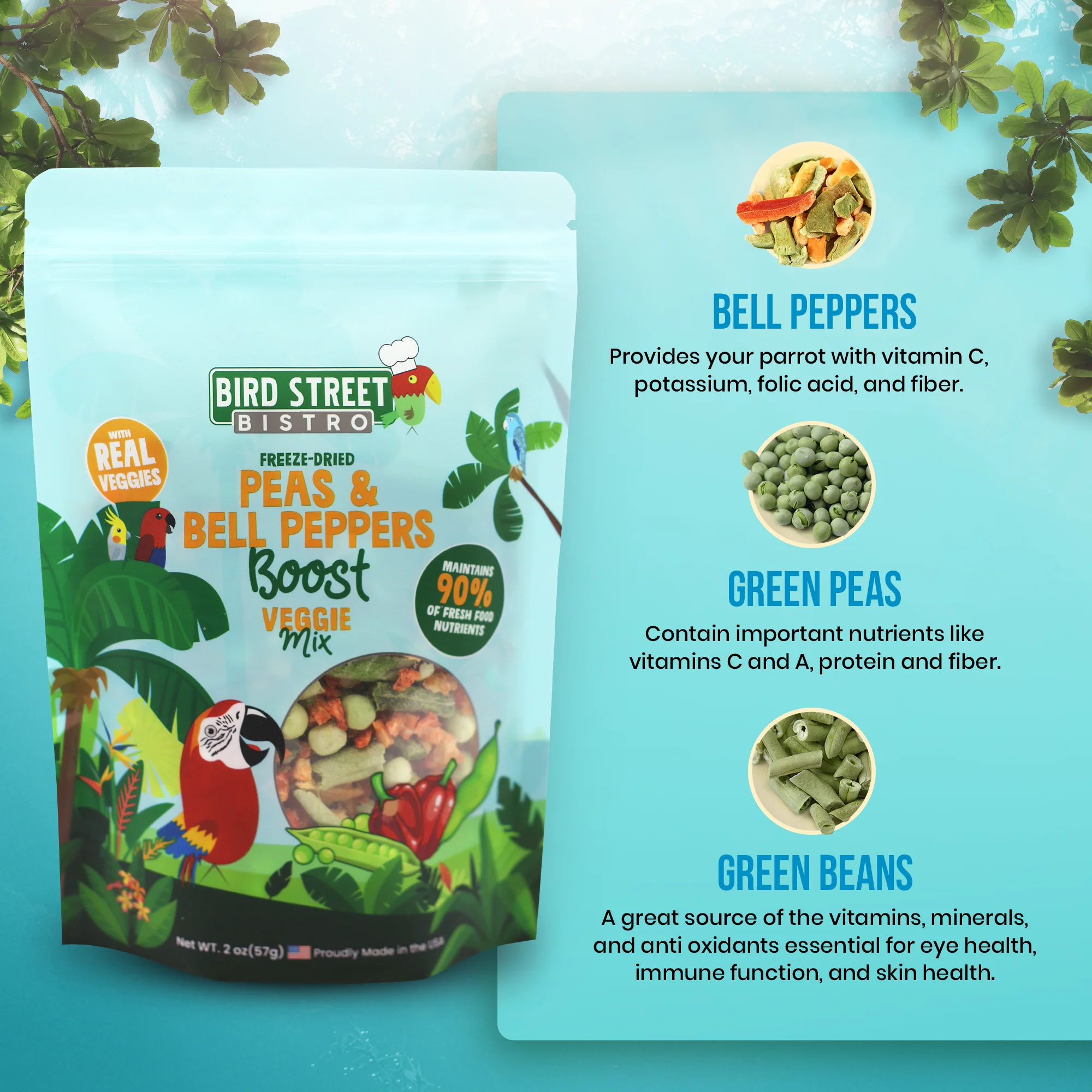 Peas & Bell Peppers Boost - Parrot Veggies Mix - Image 4