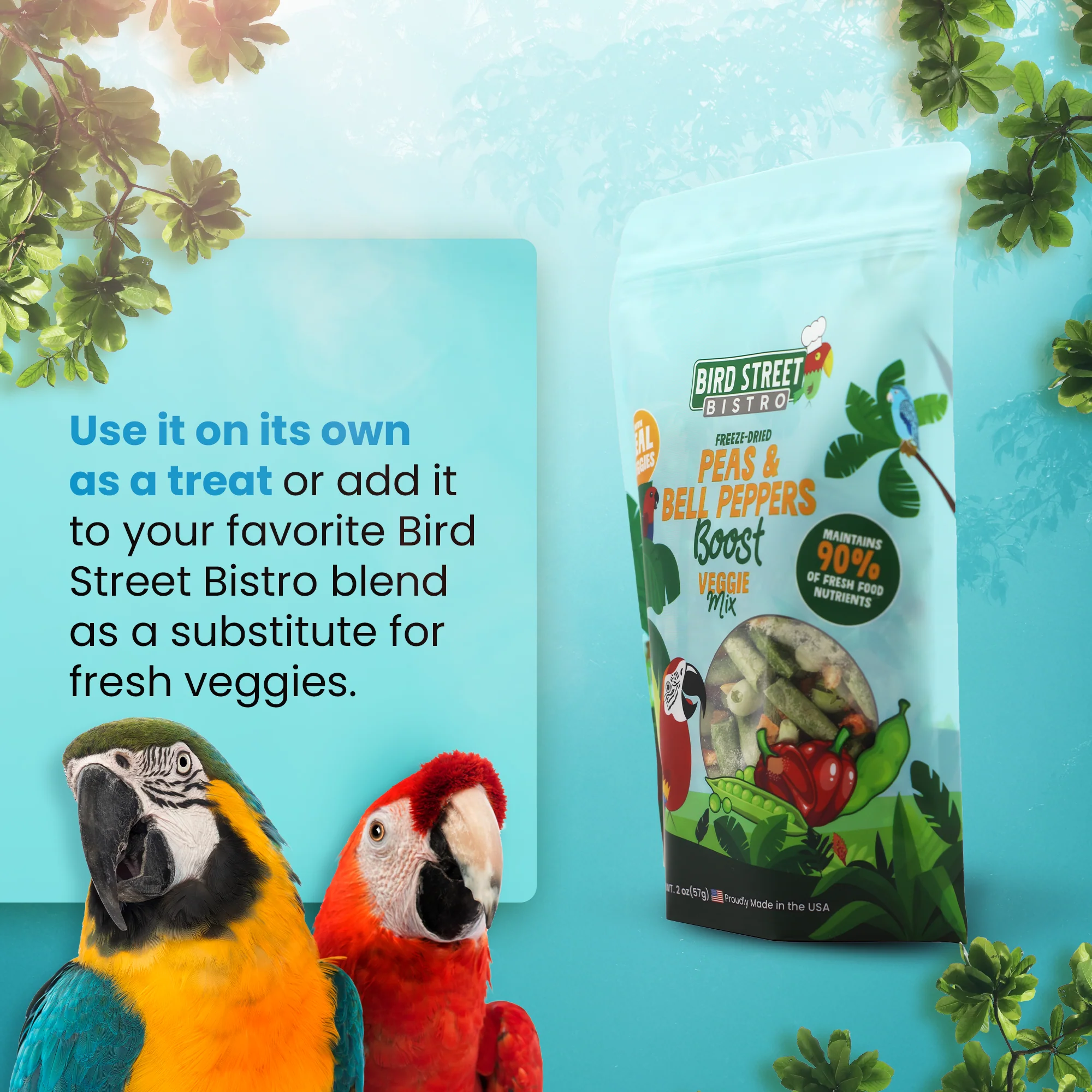 Peas & Bell Peppers Boost - Parrot Veggies Mix - Image 5