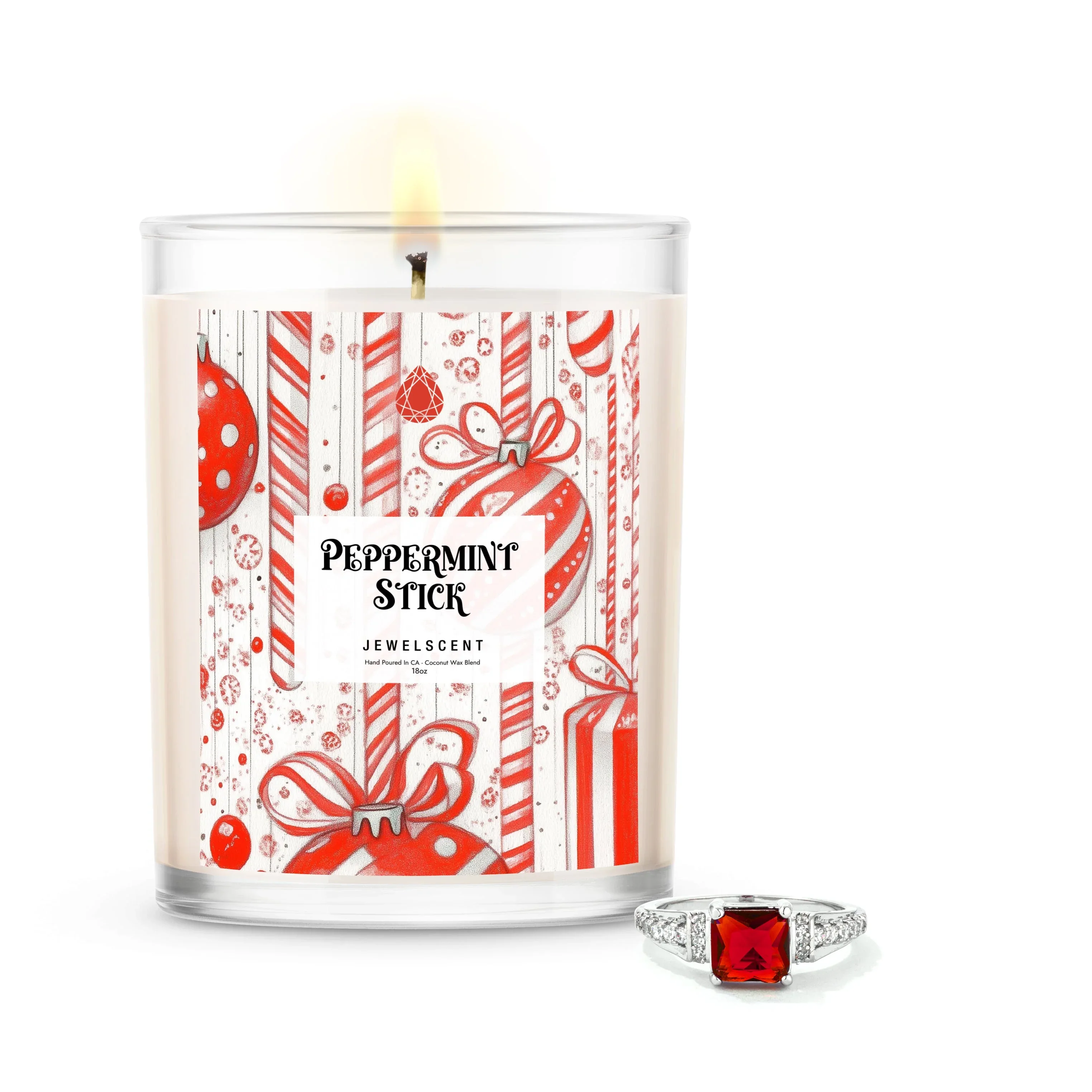 Peppermint Stick 18oz Home Jewelry Candle - Image 3