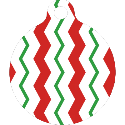 Peppermint Stick Chevron Stripes HD Dog ID Tag - Image 3
