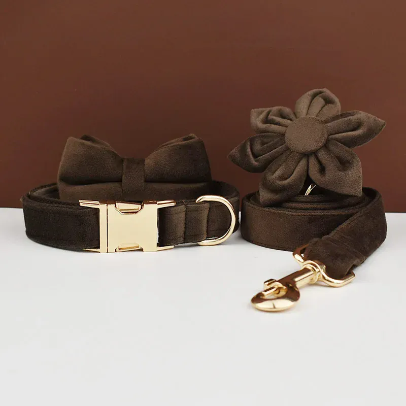 Personalized Dark Brown Velvet Classic Set - Image 3