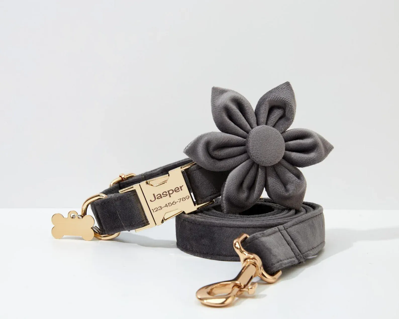 Personalized Dark Grey Velvet Classic Set - Image 3