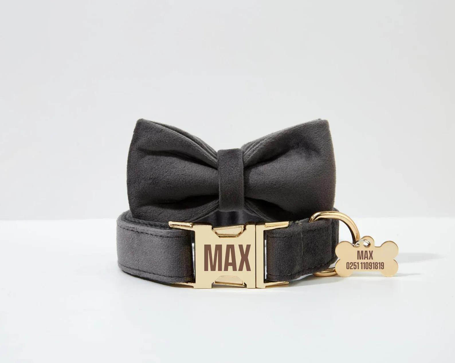 Personalized Dark Grey Velvet Classic Set - Image 5