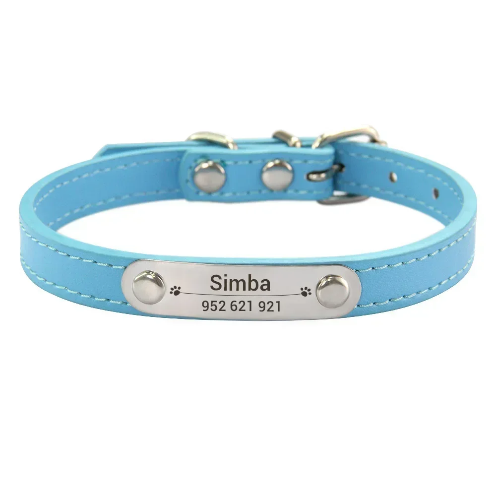 Personalized Dog Collar with Name Engraving – Anti-Lost PU Leather Collar for Dogs and Cats - Image 10