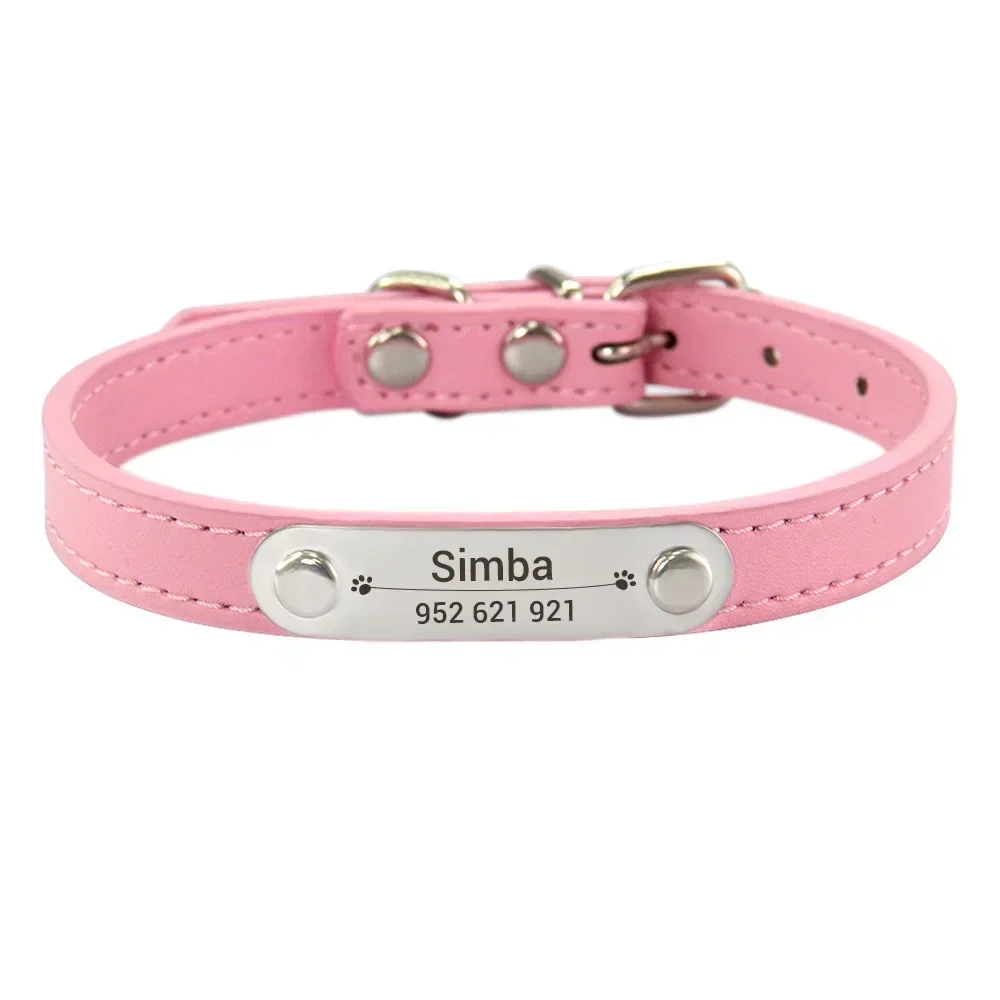 Personalized Dog Collar with Name Engraving – Anti-Lost PU Leather Collar for Dogs and Cats - Image 11