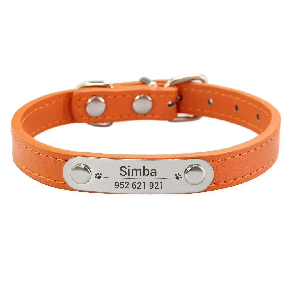 Personalized Dog Collar with Name Engraving – Anti-Lost PU Leather Collar for Dogs and Cats - Image 12