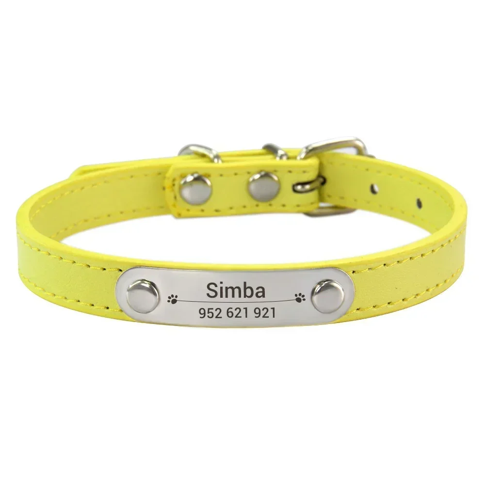 Personalized Dog Collar with Name Engraving – Anti-Lost PU Leather Collar for Dogs and Cats - Image 14