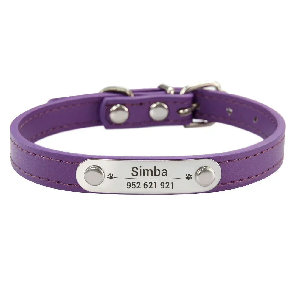 Personalized Dog Collar with Name Engraving – Anti-Lost PU Leather Collar for Dogs and Cats - Image 15