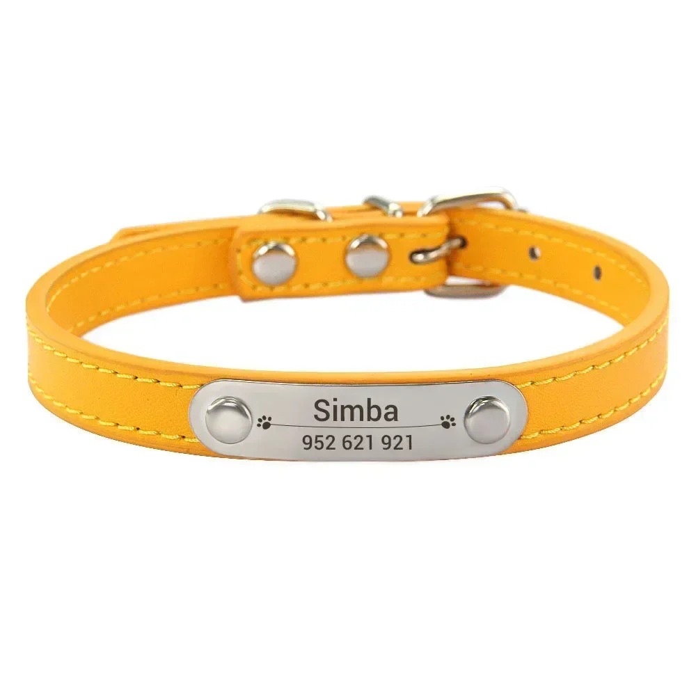 Personalized Dog Collar with Name Engraving – Anti-Lost PU Leather Collar for Dogs and Cats - Image 16