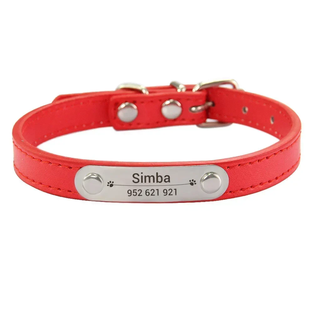 Personalized Dog Collar with Name Engraving – Anti-Lost PU Leather Collar for Dogs and Cats - Image 17