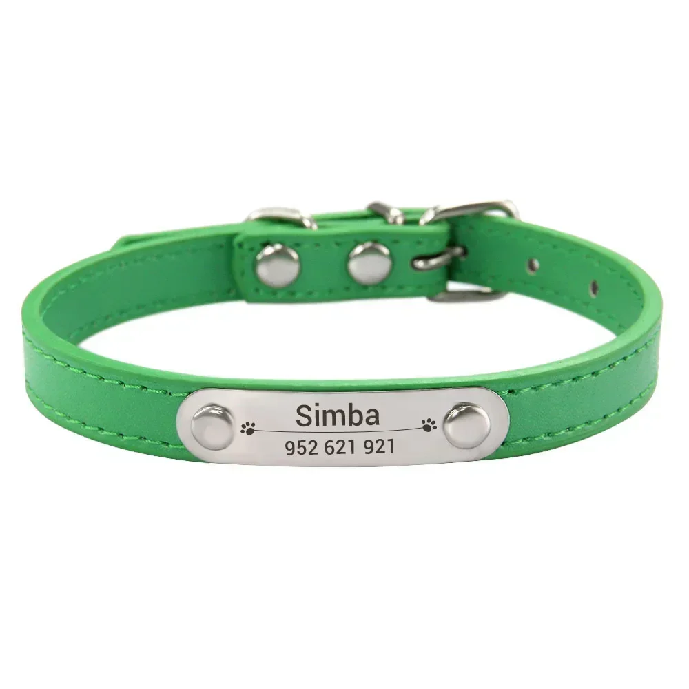 Personalized Dog Collar with Name Engraving – Anti-Lost PU Leather Collar for Dogs and Cats - Image 18
