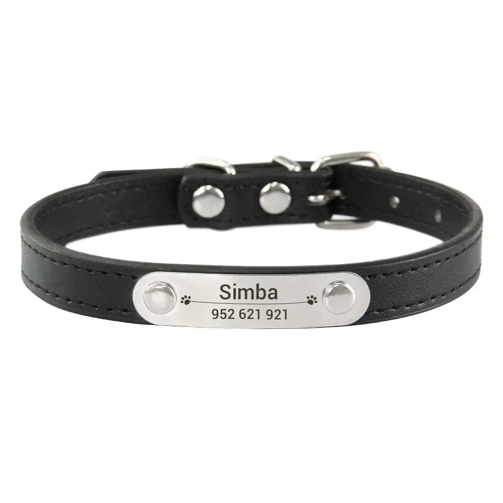 Personalized Dog Collar with Name Engraving – Anti-Lost PU Leather Collar for Dogs and Cats - Image 19