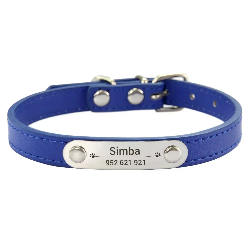 Personalized Dog Collar with Name Engraving – Anti-Lost PU Leather Collar for Dogs and Cats - Image 21