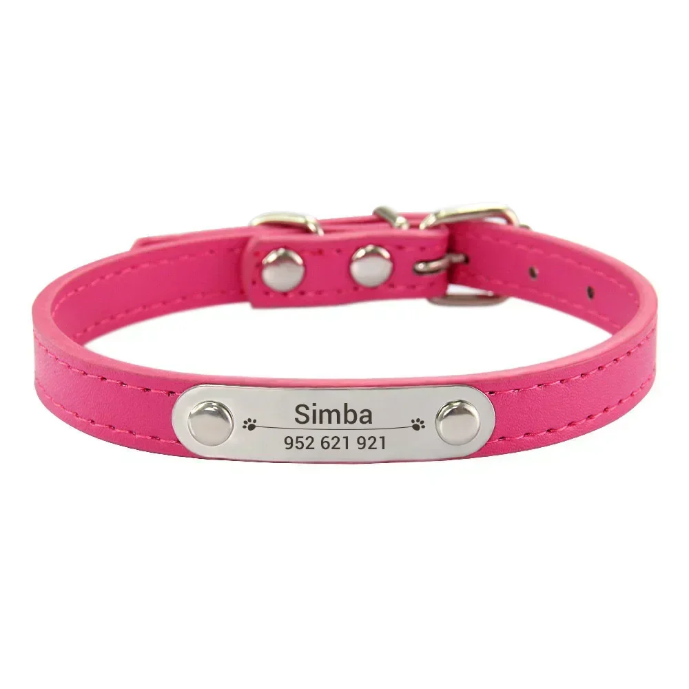 Personalized Dog Collar with Name Engraving – Anti-Lost PU Leather Collar for Dogs and Cats - Image 23