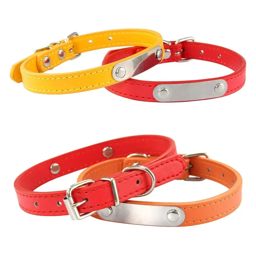 Personalized Dog Collar with Name Engraving – Anti-Lost PU Leather Collar for Dogs and Cats - Image 3
