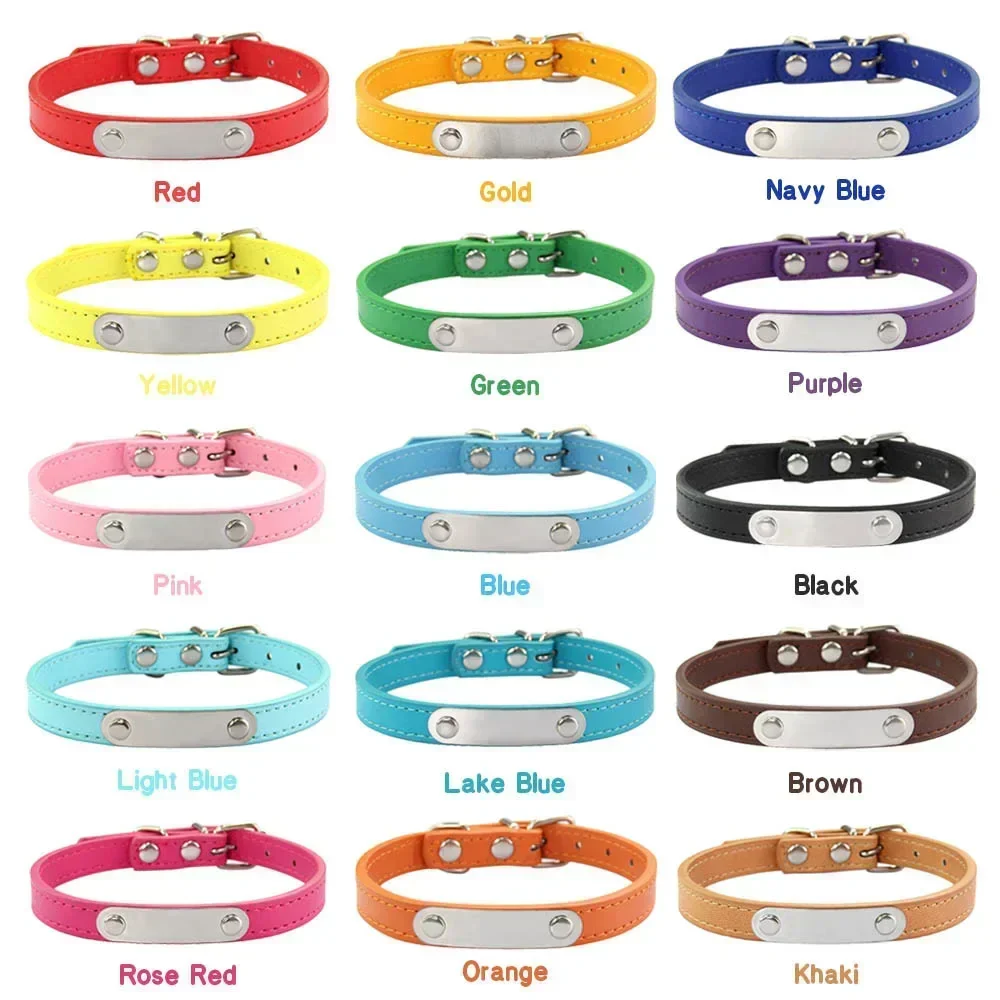 Personalized Dog Collar with Name Engraving – Anti-Lost PU Leather Collar for Dogs and Cats - Image 4
