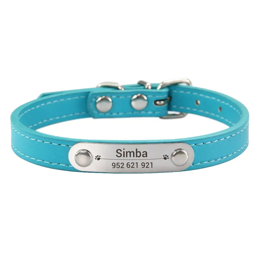 Personalized Dog Collar with Name Engraving – Anti-Lost PU Leather Collar for Dogs and Cats - Image 9