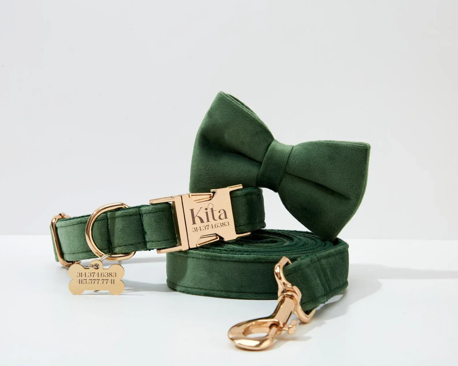 Personalized Forest Green Velvet Classic Set - Image 7