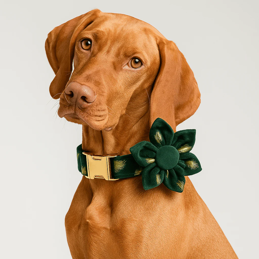 Personalized Green Feather Velvet Floral Classic Set - Image 2