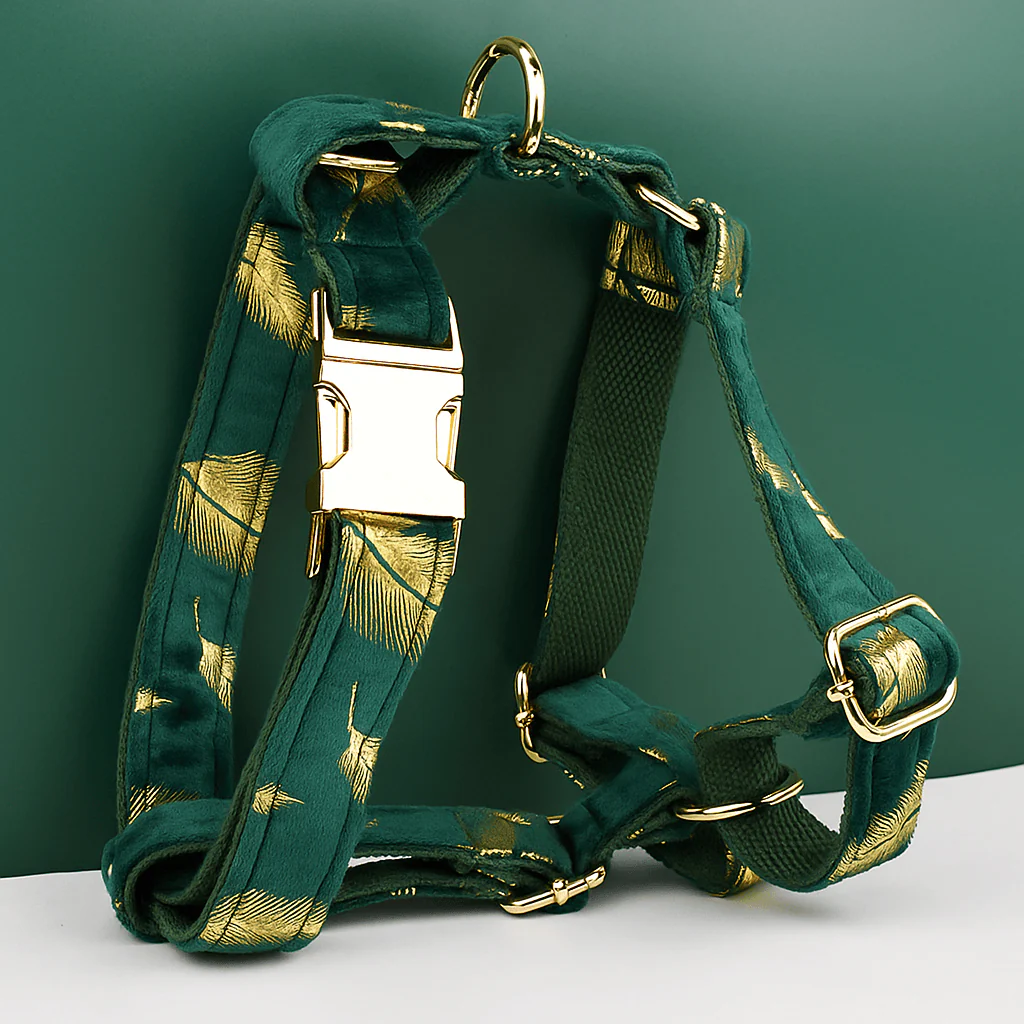 Personalized Green Feather Velvet Floral Classic Set - Image 4
