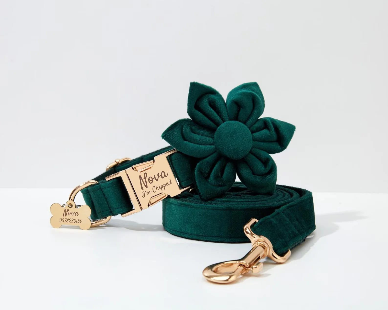 Personalized Green Velvet Classic Set - Image 3