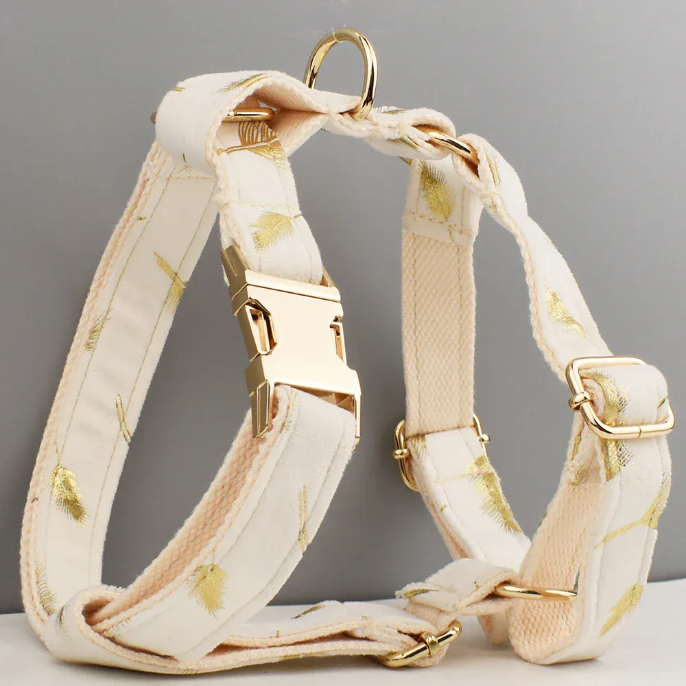 Personalized Ivory Gold Leaf Velvet Classic Set - Image 5