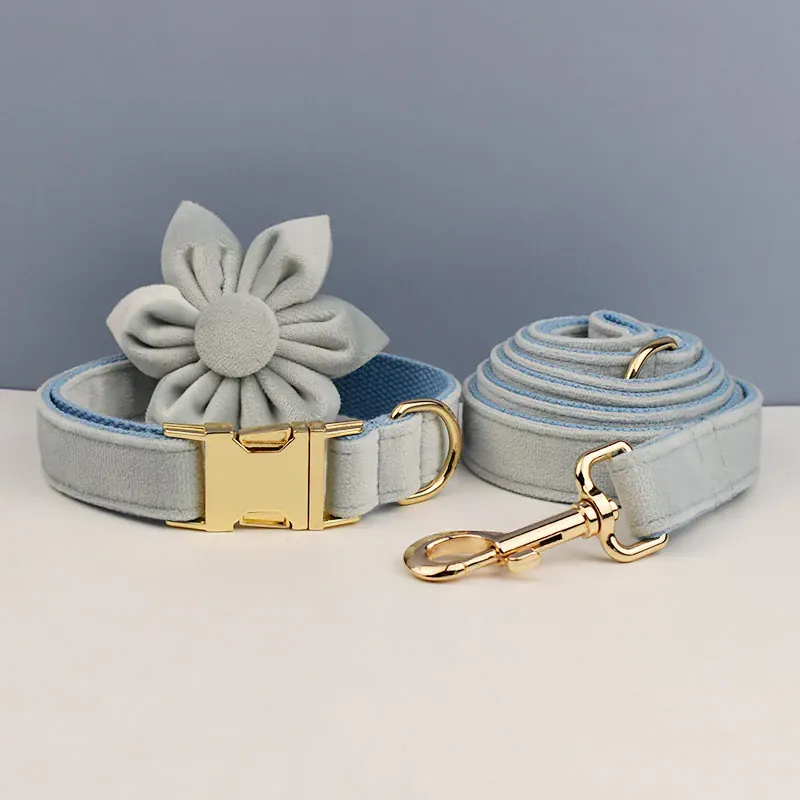 Personalized Light Blue Velvet Classic Set - Image 7