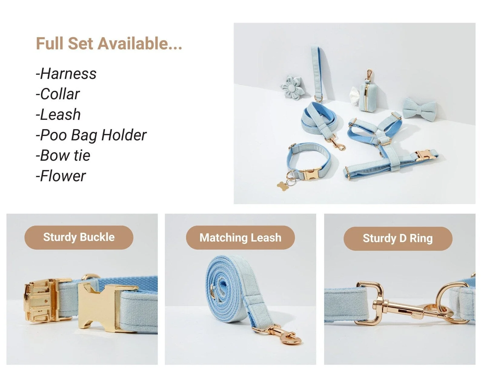 Personalized Light Blue Velvet Classic Set - Image 9
