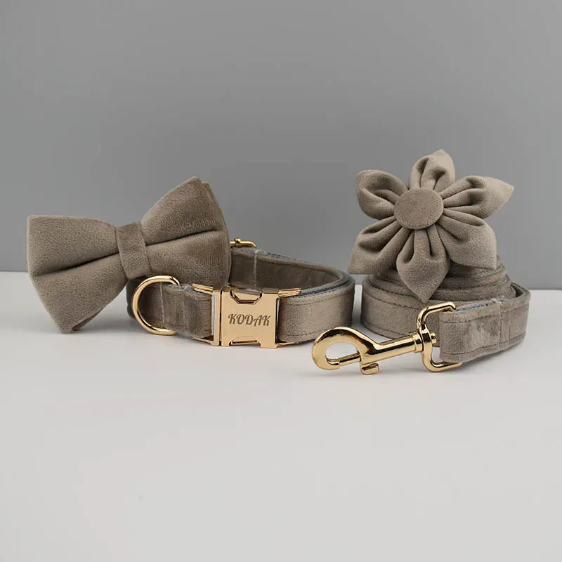 Personalized Light Grey Velvet Classic Set - Image 3
