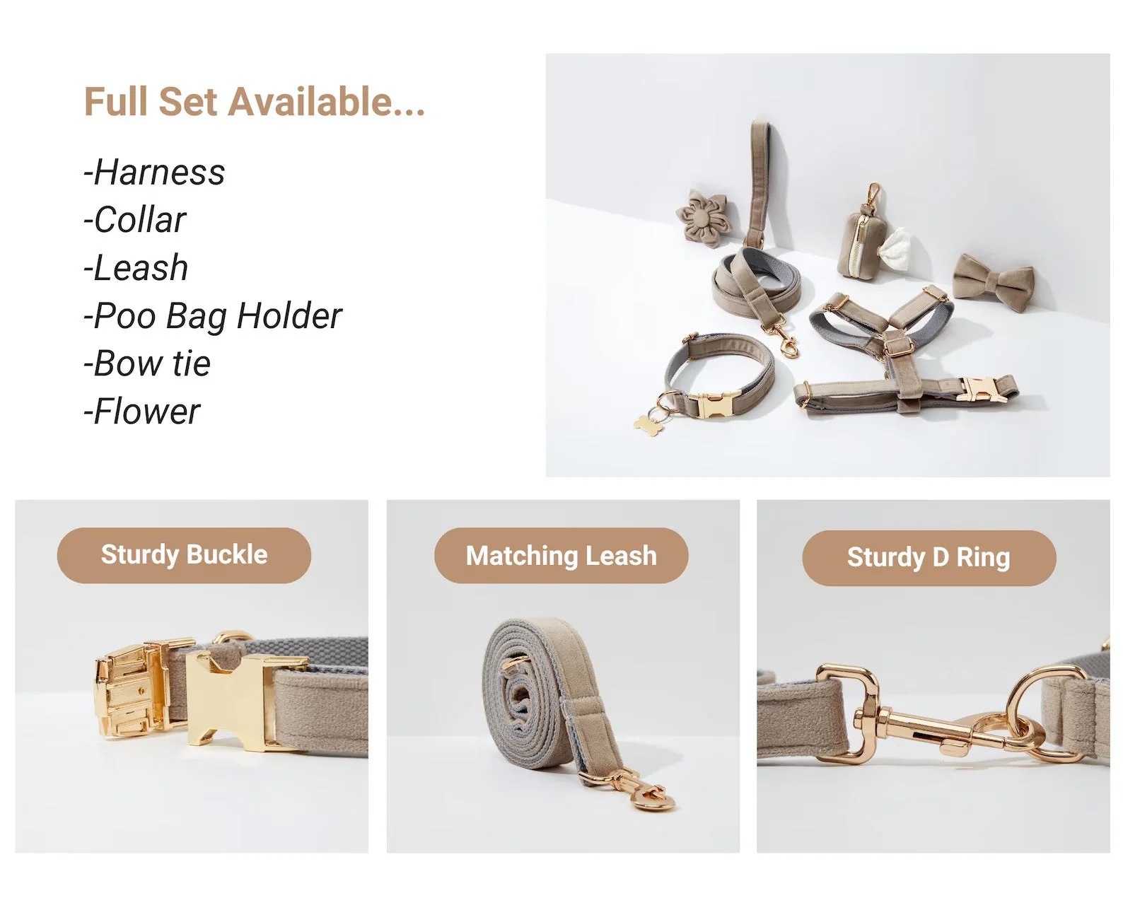 Personalized Light Grey Velvet Classic Set - Image 5
