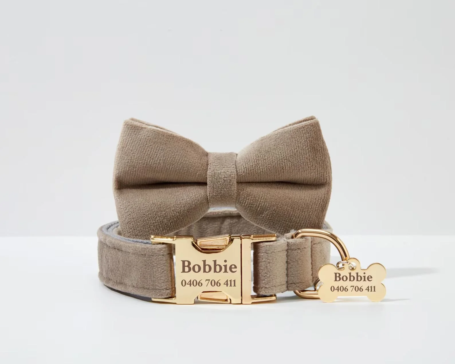 Personalized Light Grey Velvet Classic Set - Image 8
