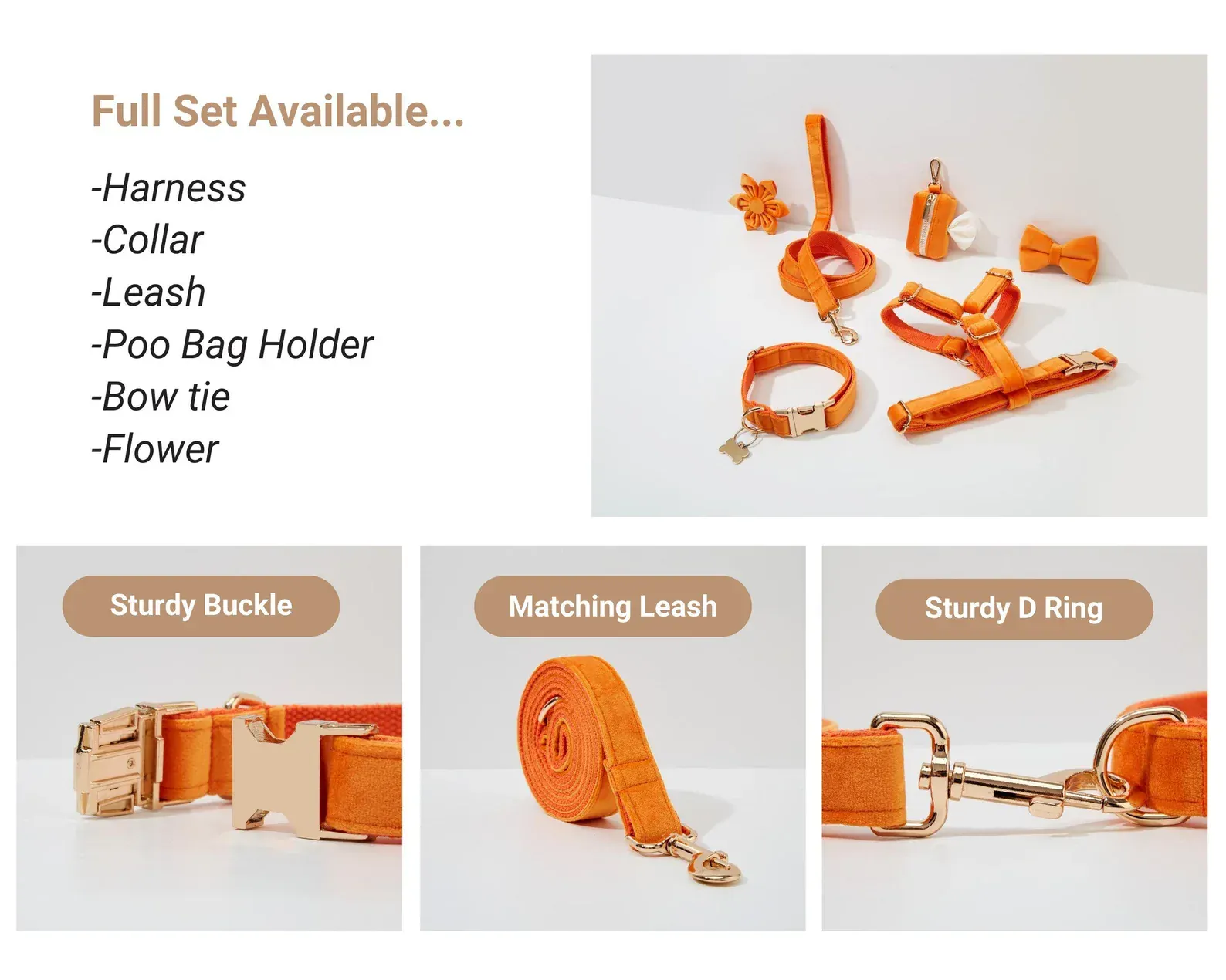 Personalized Orange Velvet Classic Set - Image 6