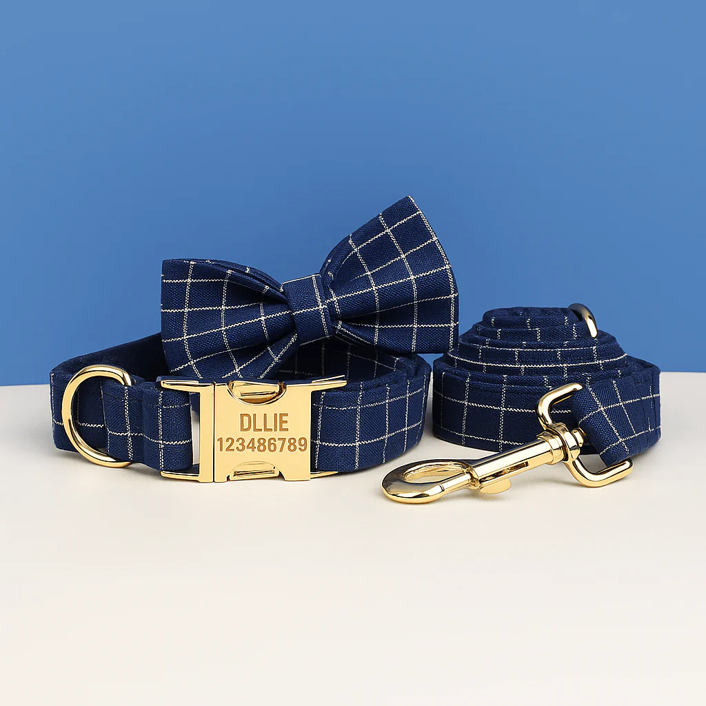 Personalized Plaid Dark Blue Classic Set - Image 3