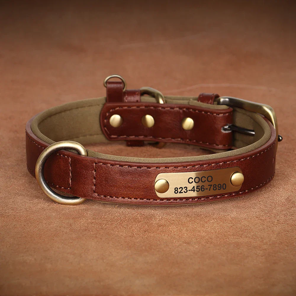 Personalized PU Leather Dog Collar with Custom Engraved ID Tag - Image 10