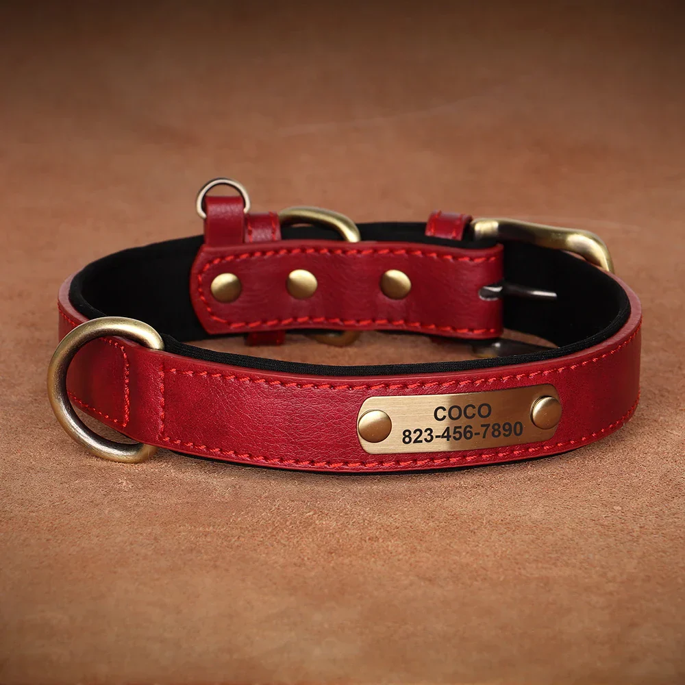 Personalized PU Leather Dog Collar with Custom Engraved ID Tag - Image 11