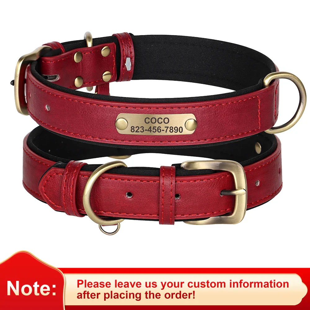 Personalized PU Leather Dog Collar with Custom Engraved ID Tag - Image 12