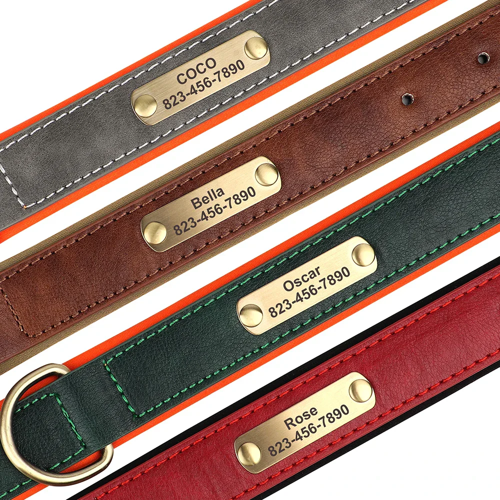 Personalized PU Leather Dog Collar with Custom Engraved ID Tag - Image 14